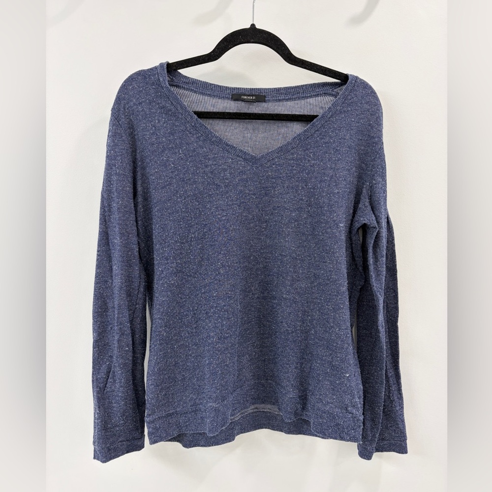 Blue V-Neck Long Sleeve - Large